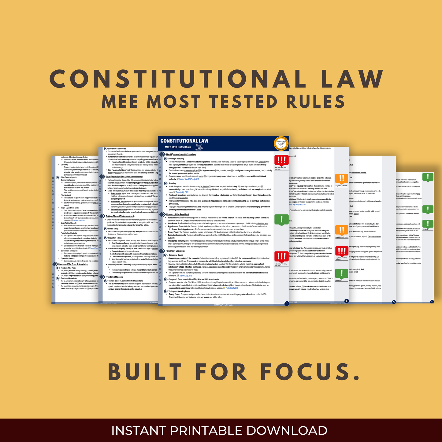 MEE Bar Exam Rule statements for July 2025