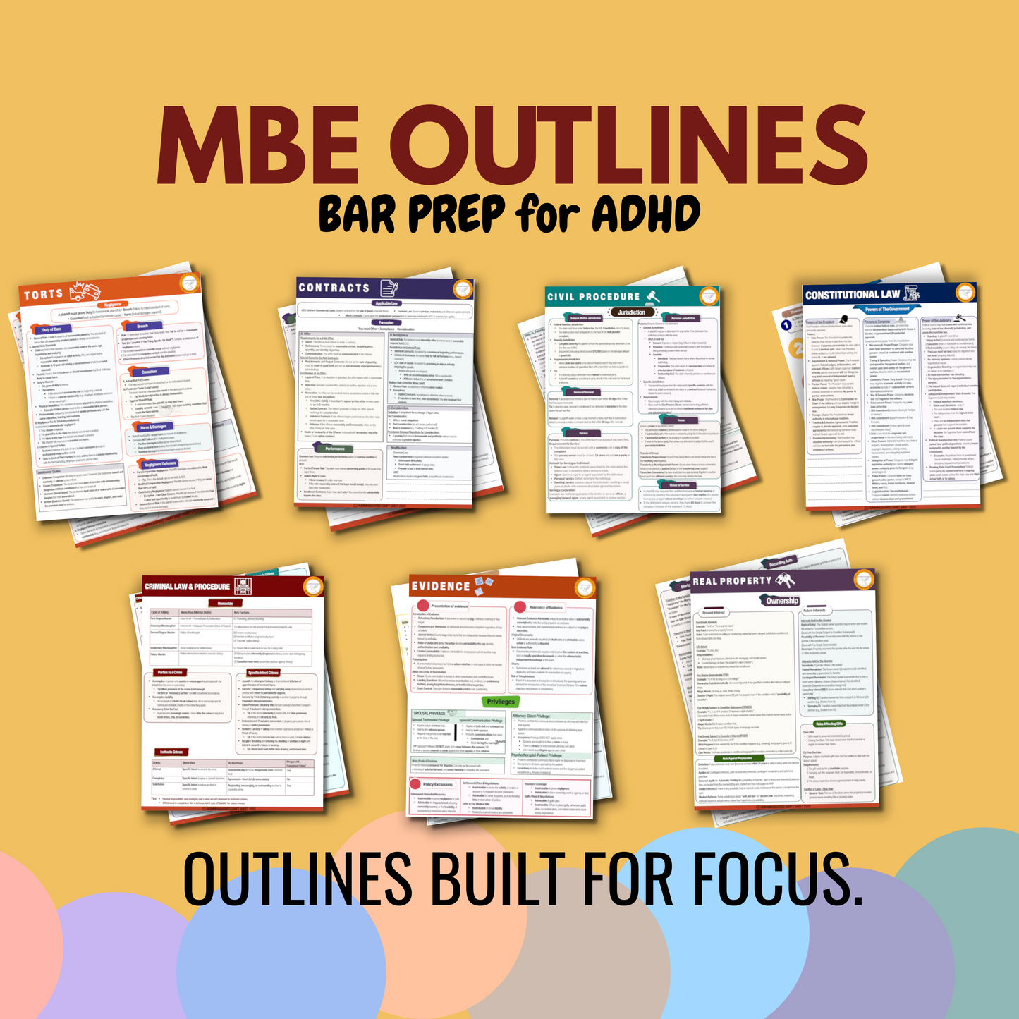 MBE Bar Prep for ADHD students for July 2025